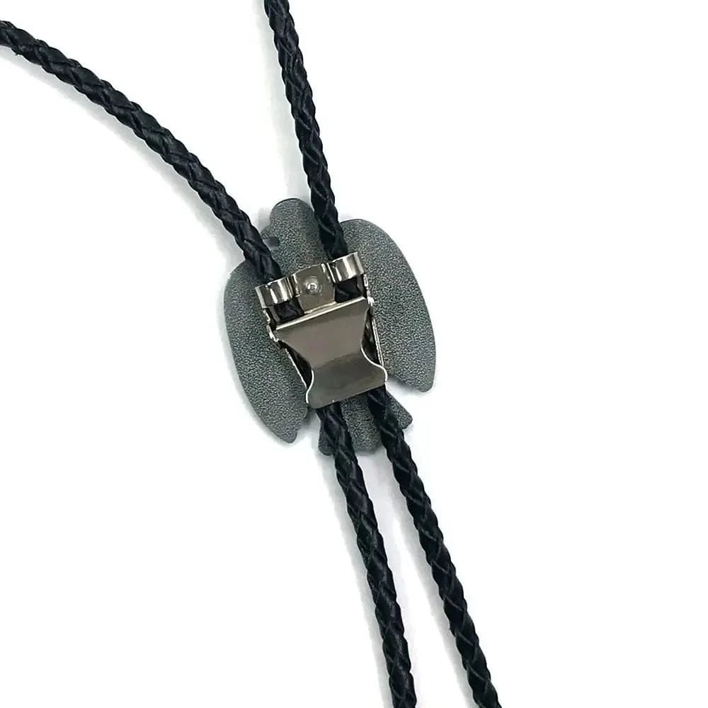Bolo tie i ornform med agatsten Turkosblå