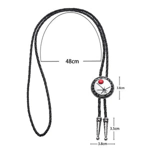 Bolo tie i rund form med stjärnmotiv