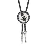 Bolo tie i rund form med stjärnmotiv Svart