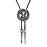 Bolo tie med 3D-hjorthuvud i metall Silver