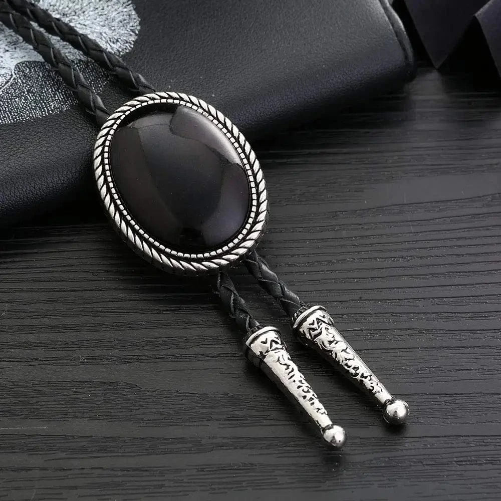 Bolo tie med äkta agatsten