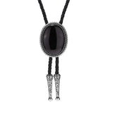Bolo tie med äkta agatsten Svart