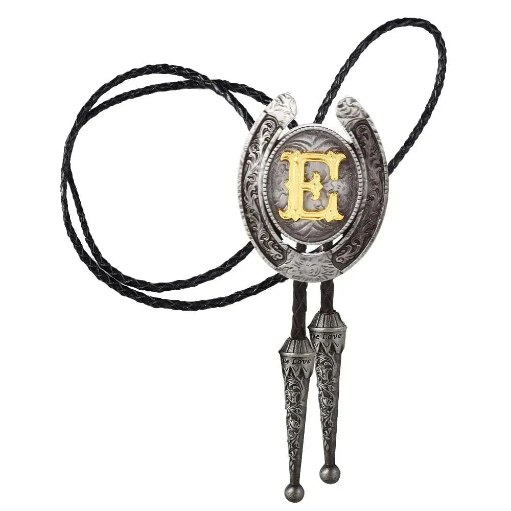 Bolo tie med bokstavsemblem A–Z Silver E