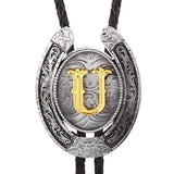 Bolo tie med bokstavsemblem A–Z Silver U