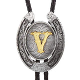 Bolo tie med bokstavsemblem A–Z Silver V