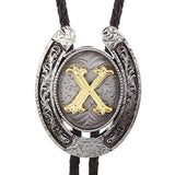 Bolo tie med bokstavsemblem A–Z Silver X