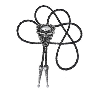 Bolo tie med dödskalle i vintage-stil