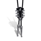Bolo tie med gitarrhänge i emalj Svart silver