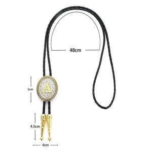 Bolo tie med initial A–Z i tvåtonad metall