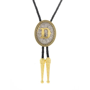 Bolo tie med initial A–Z i tvåtonad metall D