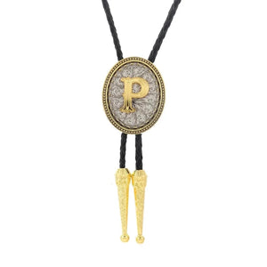 Bolo tie med initial A–Z i tvåtonad metall P