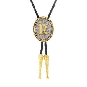 Bolo tie med initial A–Z i tvåtonad metall R