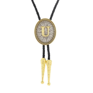 Bolo tie med initial A–Z i tvåtonad metall U