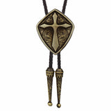 Bolo tie med korshänge i metall Brons