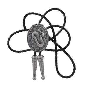 Bolo tie med ormmönster i antiksilver Mörksilver