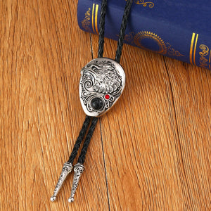 Bolo tie med örn i silver och ädelsten