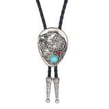 Bolo tie med örn i silver och ädelsten Blå