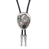 Bolo tie med örn i silver och ädelsten Svart