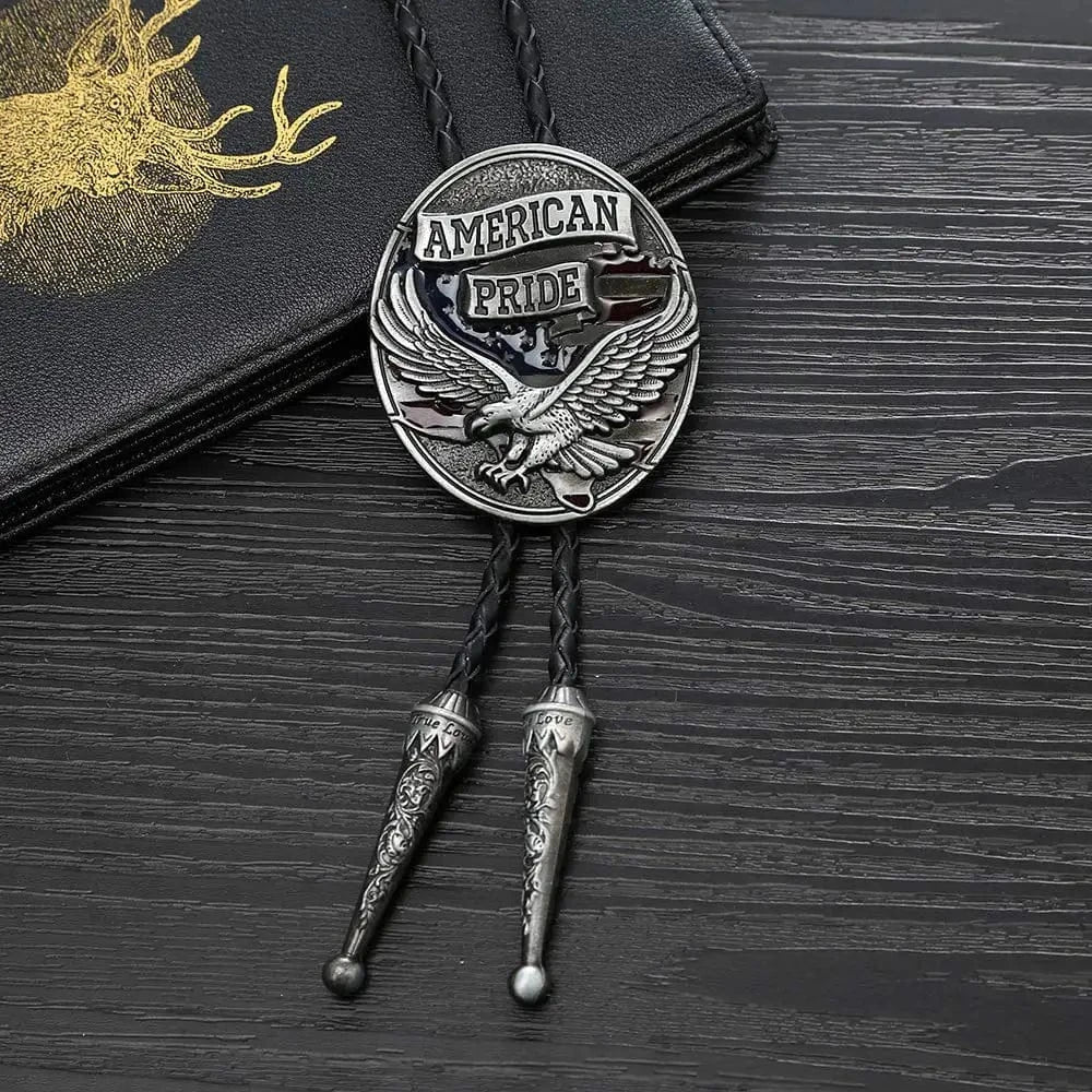 Bolo tie med örn och "American Pride"-emblem