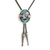 Bolo tie med örn och turkosdetaljer Silver och turkosblå