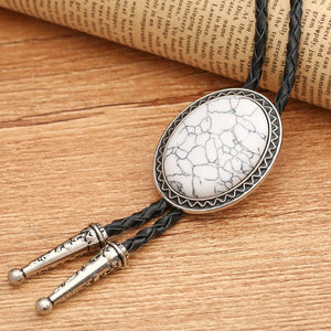 Bolo tie med oval ädelstensimitation