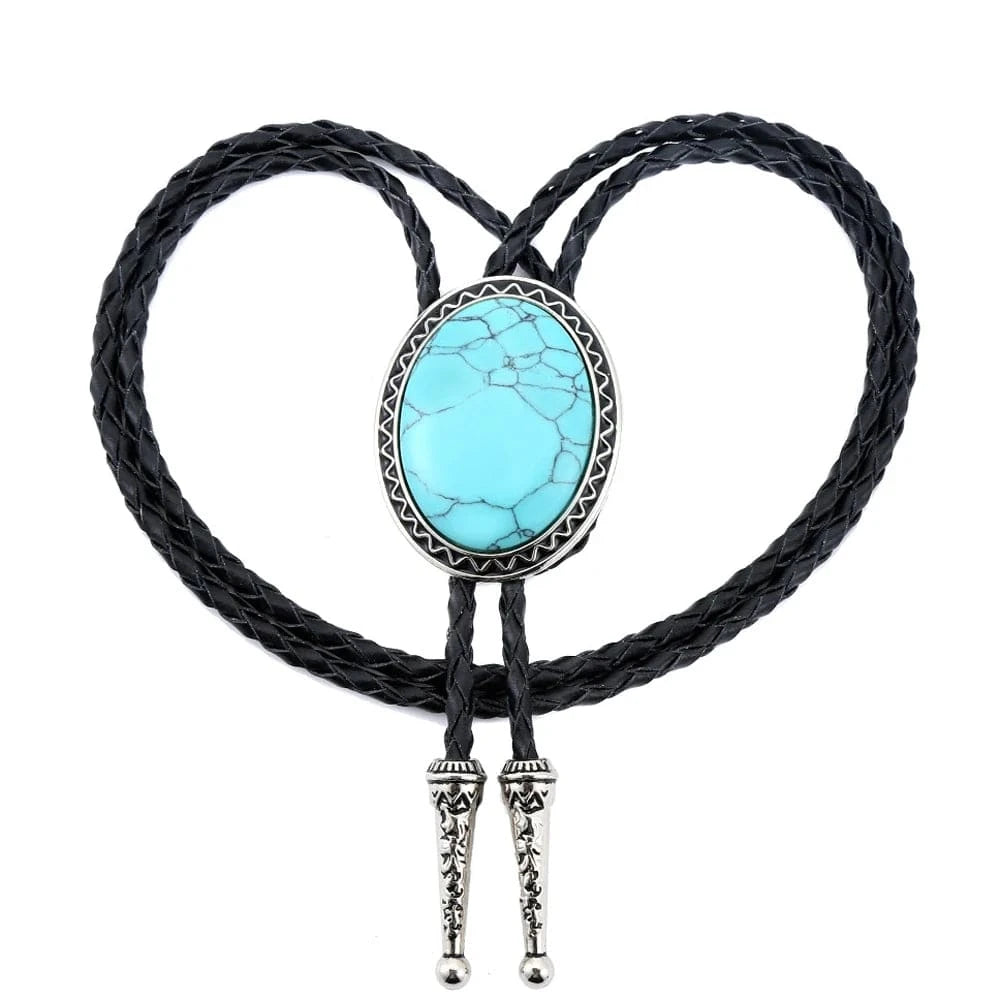 Bolo tie med oval ädelstensimitation