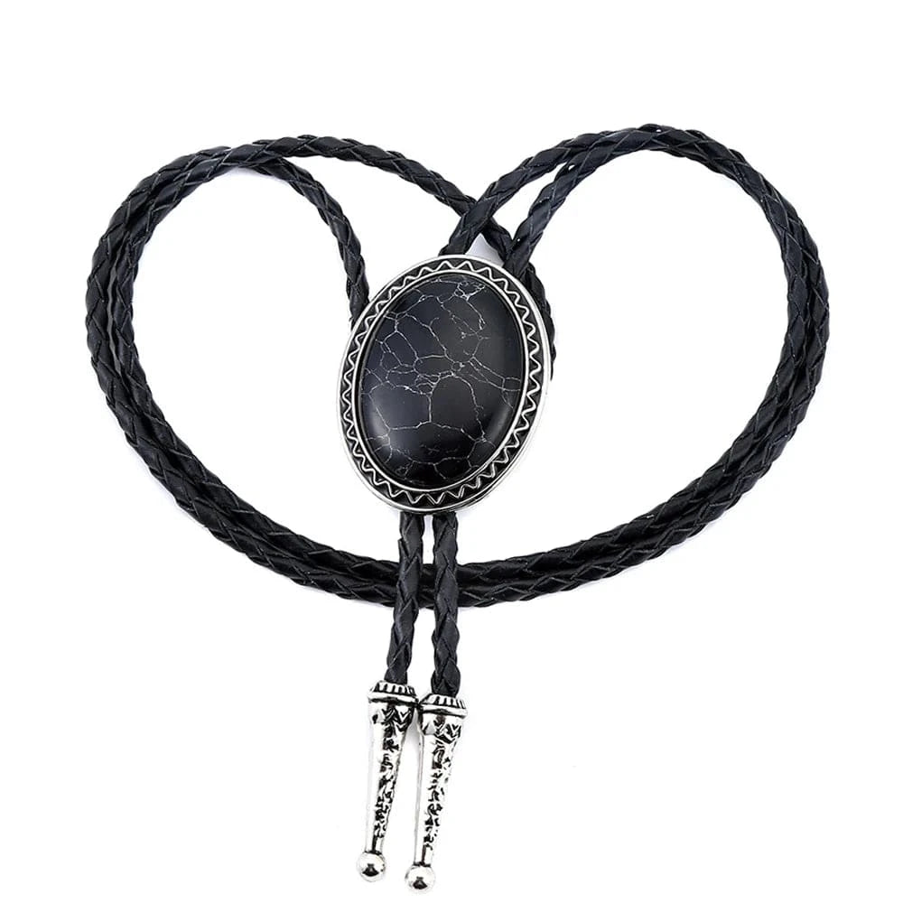 Bolo tie med oval ädelstensimitation