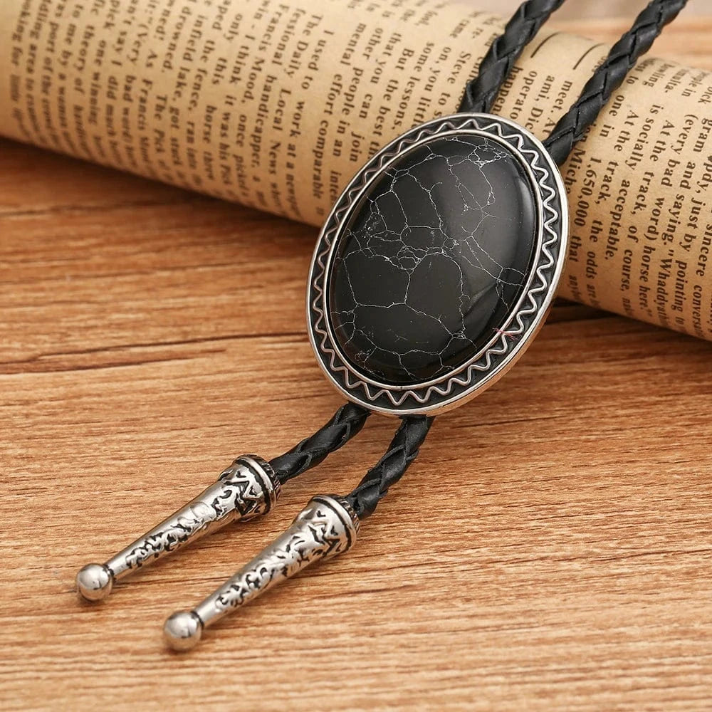 Bolo tie med oval ädelstensimitation