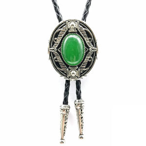 Bolo tie med oval agatsten och vintageinfattning