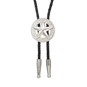Bolo tie med pentagram i silver Silver