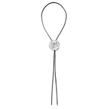 Bolo tie med rosrelief Silver