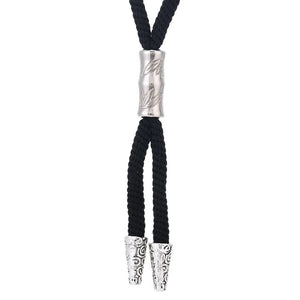 Bolo tie med silverfäste och svart nylonrep Svart silver  1st stil 2