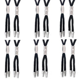 Bolo tie med silverfäste och svart nylonrep Svart silver  6st mixartikel