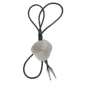 Bolo tie med spiralformad medaljong Silver