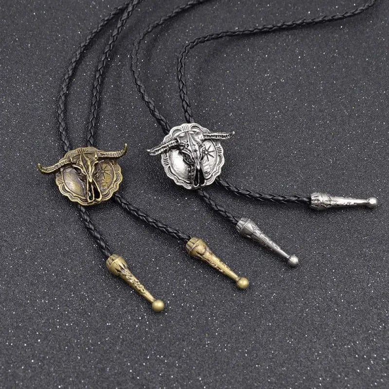 Bolo tie med tjurskalle i vintagestil