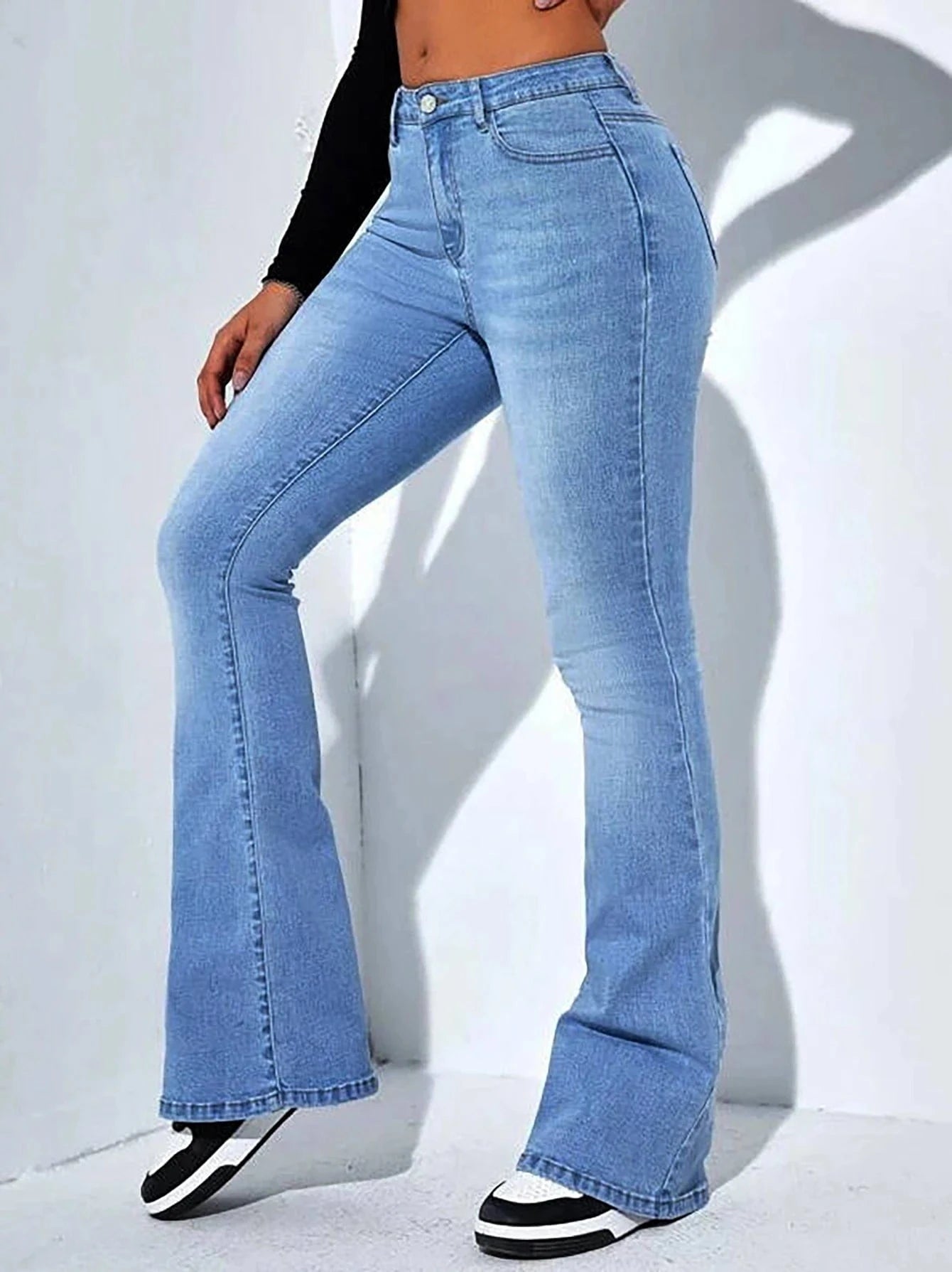 Bootcut jeans dam hög midja