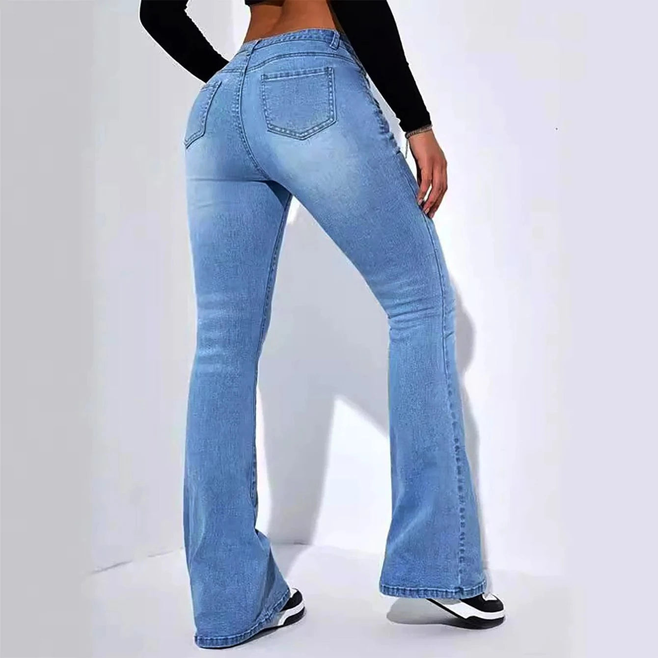 Bootcut jeans dam hög midja