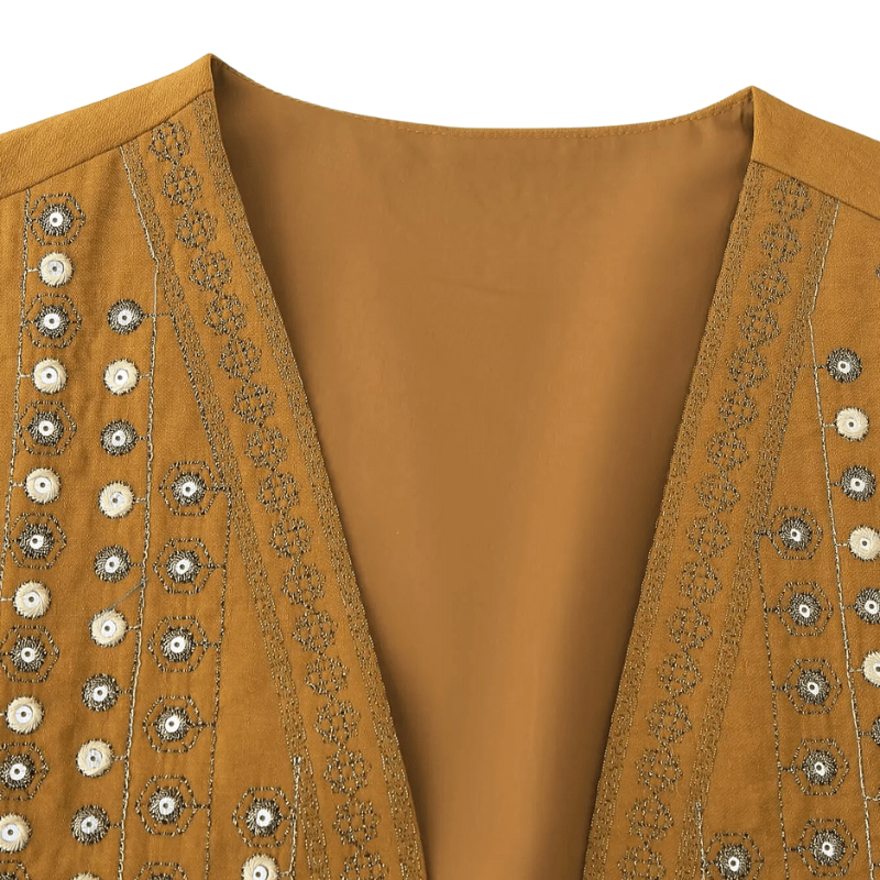 Broderad Väst Dam med Paljetter