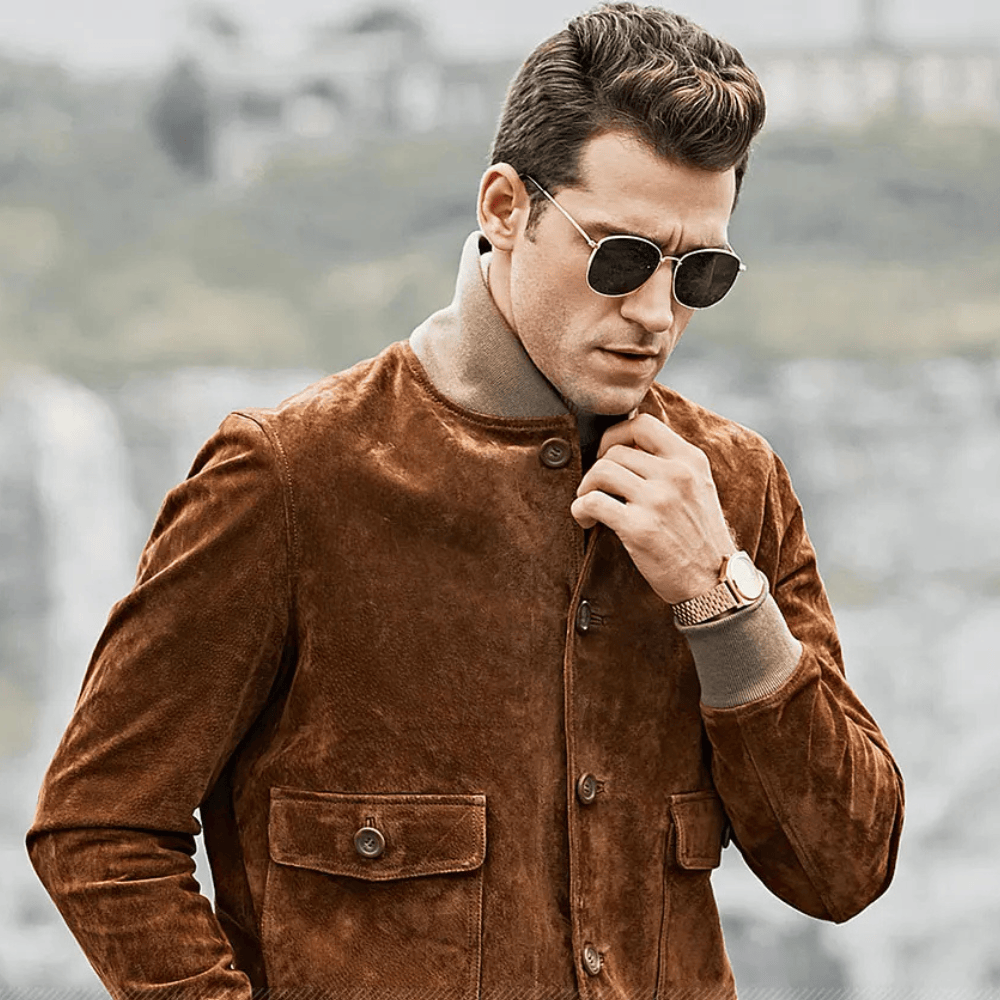 Brun mocka bomber jacka herr