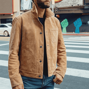 Brun suede jacka