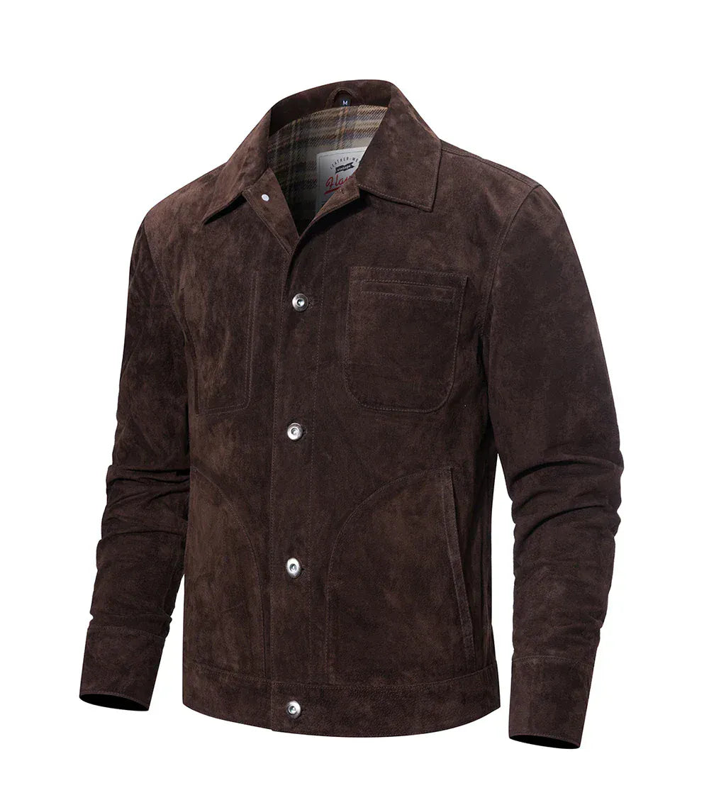 Brun suede jacka