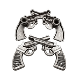 Concho antik metall med korsade revolvrar Antik silver