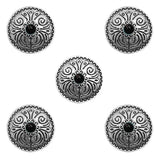 Concho Antiksilver med Blommönster Svart / 25mm