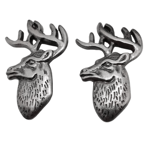 Concho Hjorthuvud i Antiksilver 39.5×25mm