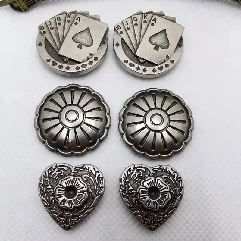 Concho i antiksilver med dekorativa motiv