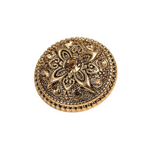 Concho knappar med graverad blomma Guld / 16mm 6pieces