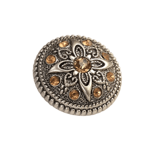 Concho knappar med graverad blomma Silver / 16mm 6pieces