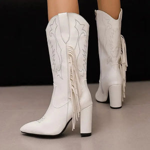 Country Boots med Fransar och Broderi