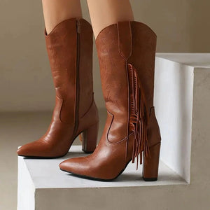 Country Boots med Fransar och Broderi