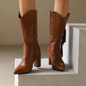 Country Boots med Fransar och Broderi